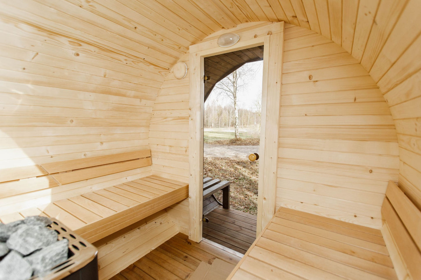 Komplett ausgestattete Premium-Gartensauna 3 m mit Terrasse – aus Fichtenholz, mit Holzofen – sofort einsatzbereit