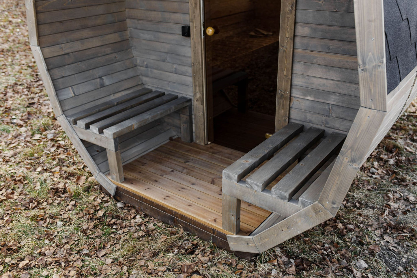 Komplett ausgestattete Premium-Gartensauna 3 m mit Terrasse – aus Fichtenholz, mit Holzofen – sofort einsatzbereit