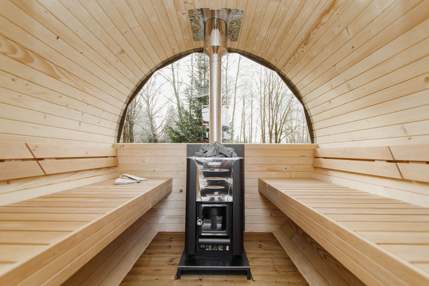 Komplett ausgestattete Premium-Gartensauna 3 m mit Terrasse – aus Fichtenholz, mit Holzofen – sofort einsatzbereit