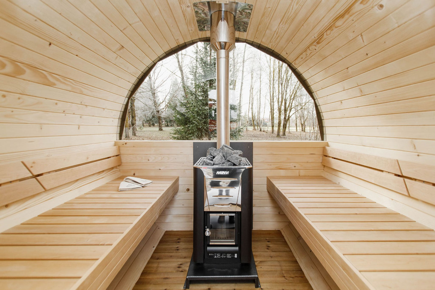 Komplett ausgestattete Premium-Gartensauna 3 m mit Terrasse – aus Fichtenholz, mit Holzofen – sofort einsatzbereit