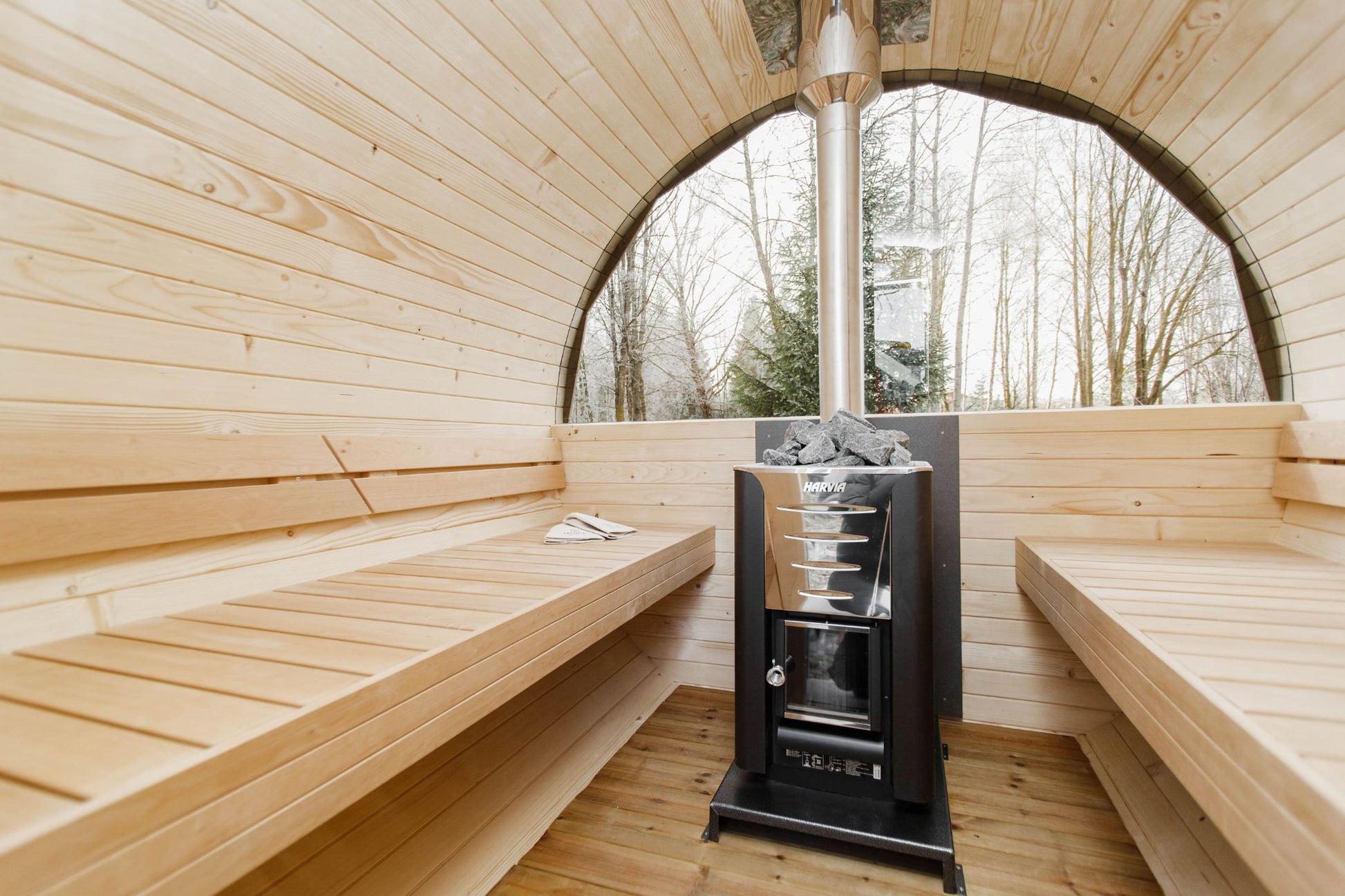 Komplett ausgestattete Premium-Gartensauna 3 m mit Terrasse – aus Fichtenholz, mit Holzofen – sofort einsatzbereit