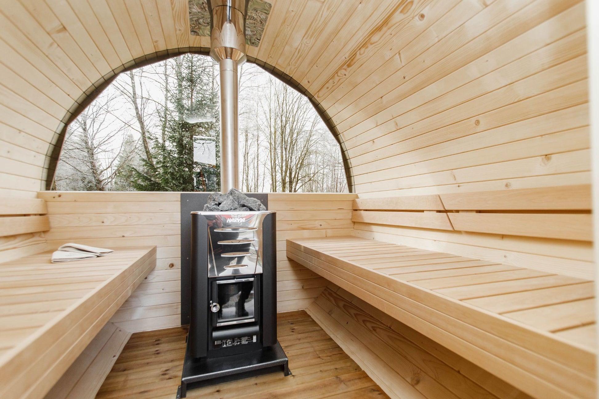 Komplett ausgestattete Premium-Gartensauna 3 m mit Terrasse – aus Fichtenholz, mit Holzofen – sofort einsatzbereit