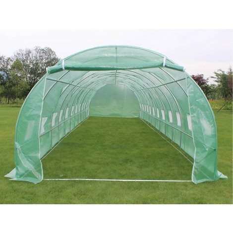 Hakuda Gewächshaus 10 * 3 * 2,5m, Polyethylen 240 g/m², UV-beständig, Rohr 26 * 1,2 mm