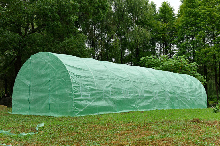 Hakuda Gewächshaus 10 * 3 * 2,5m, Polyethylen 240 g/m², UV-beständig, Rohr 26 * 1,2 mm