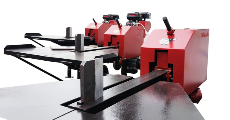 Industrieller Holzspalter DKPR-380 von Artmash mit 380V Elektromotor, 12 Tonnen Spaltkraft und hoher Effizienz. Ideal für Forstwirtschaft und professionelle Holzverarbeitung.