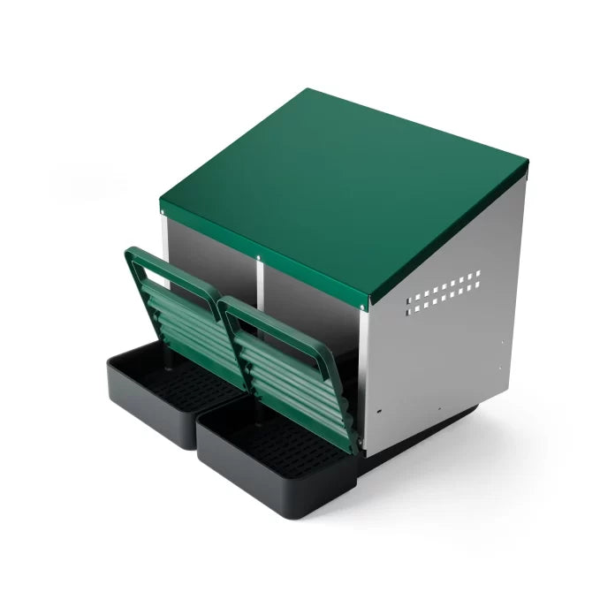 Langlebiges Legenest/Abrollnest MG-02 PROFI mit 2 Abteilen und Eierschublade. Ideal für Hausgeflügel. Hygienisch, langlebig und einfach zu montieren.