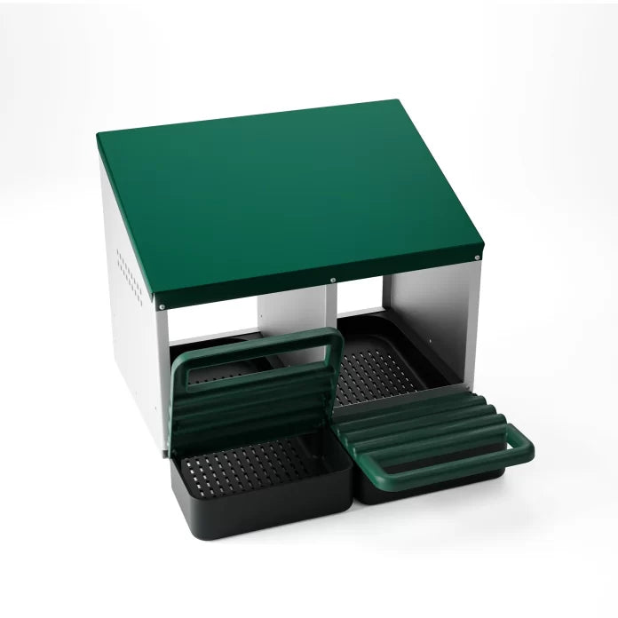 Langlebiges Legenest/Abrollnest MG-02 PROFI mit 2 Abteilen und Eierschublade. Ideal für Hausgeflügel. Hygienisch, langlebig und einfach zu montieren.