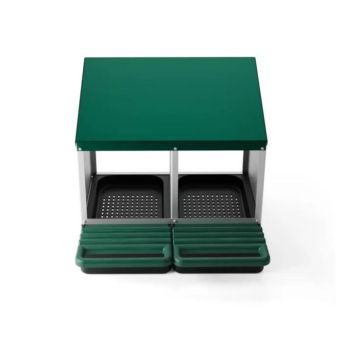 Langlebiges Legenest/Abrollnest MG-02 PROFI mit 2 Abteilen und Eierschublade. Ideal für Hausgeflügel. Hygienisch, langlebig und einfach zu montieren.