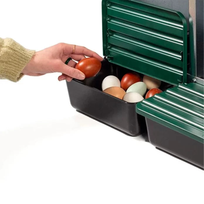 Langlebiges Legenest/Abrollnest MG-02WS PROFI mit 2 Abteilen und Eierschublade. Ideal für Hausgeflügel. Hygienisch, langlebig und einfach zu montieren.