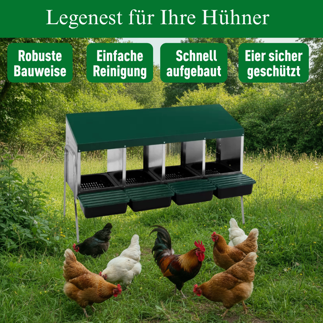 Legenest/Abrollnest MG-05WS PROFI mit Metallbeinen und Eierschublade. Ideal für Hausgeflügel. Hygienisch & leicht zu reinigen.