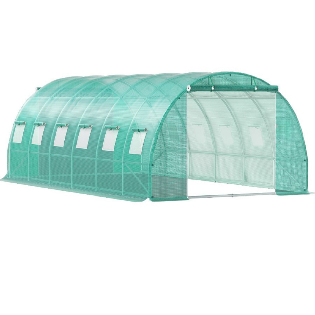 Foliengewächshaus 6 * 3 * 2,5m, Polyethylen 240 g/m², UV-beständig, Rohr 26 * 1,2 mm