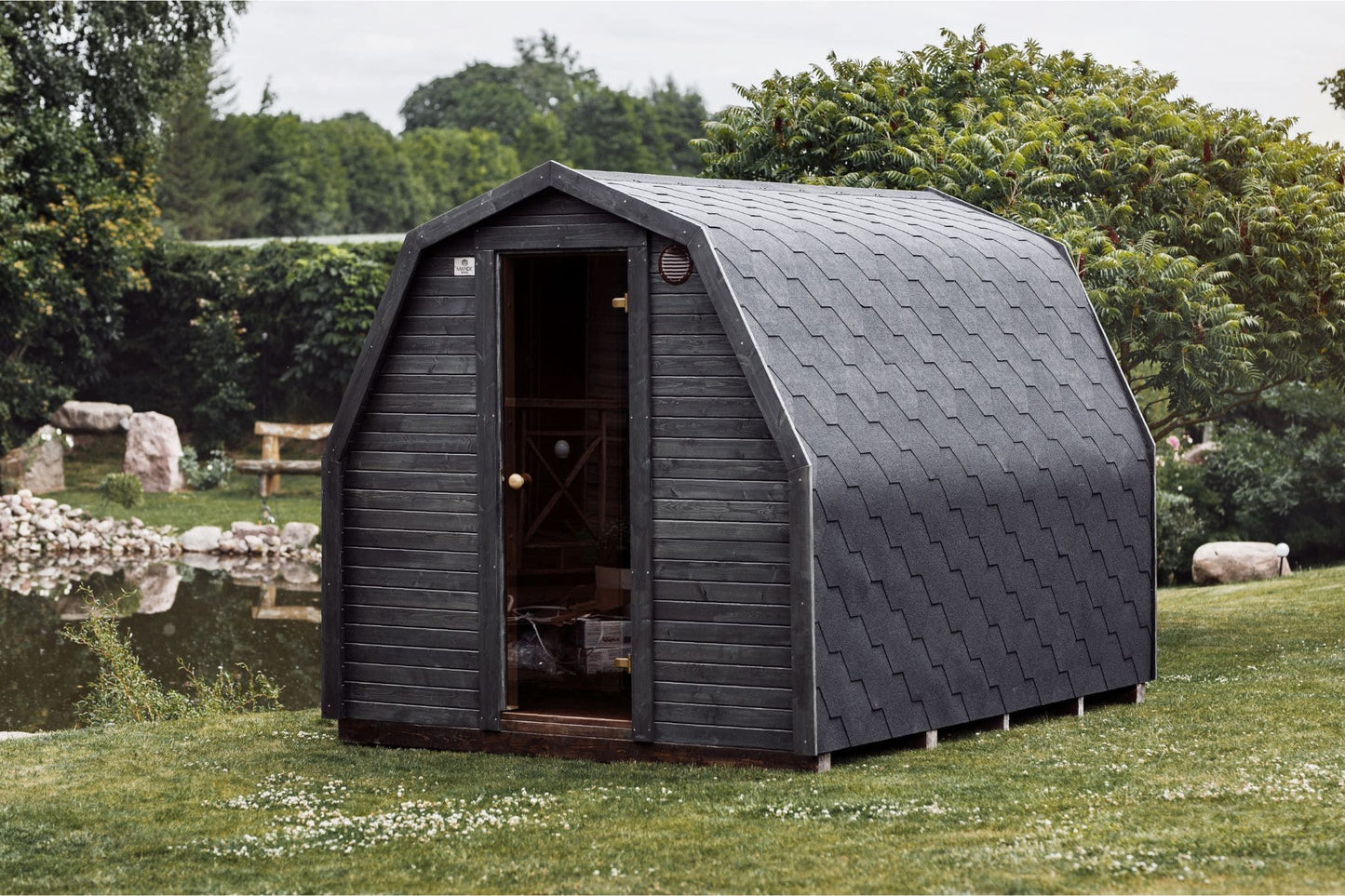 Komplett ausgestattete Premium-IGLU-Gartensauna 3,5 m mit Vorraum – aus Fichtenholz, mit Holzofen – sofort einsatzbereit