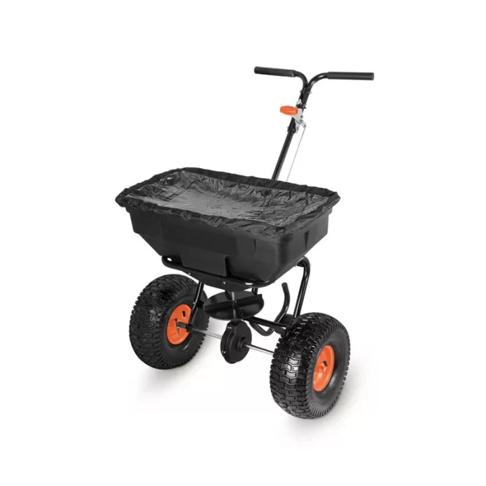 Streuwagen – Salzstreuer MI‑60 Manuell 60 L für Streusalz, Sand, Dünger & Saatgut | Handbetriebener Streuer für Winterdienst und Rasenpflege